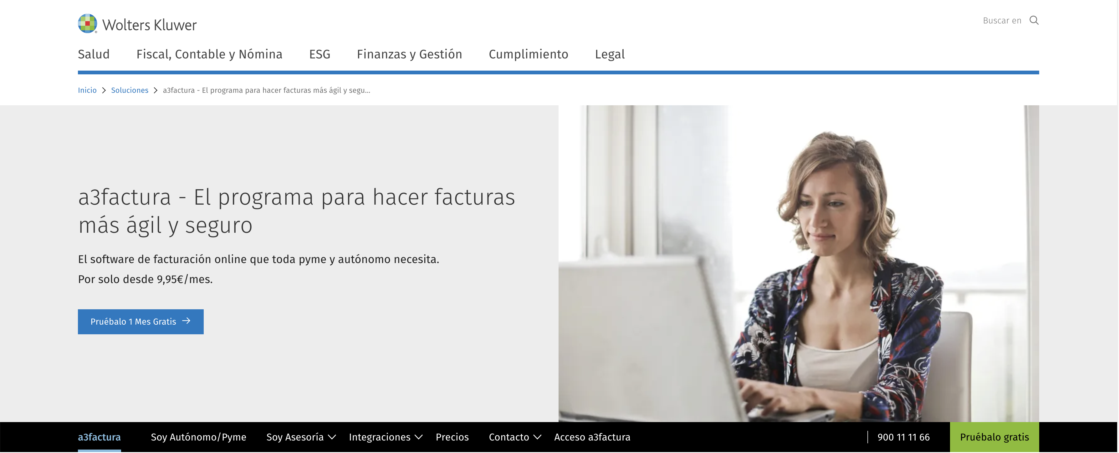 Landing page de A3Factura