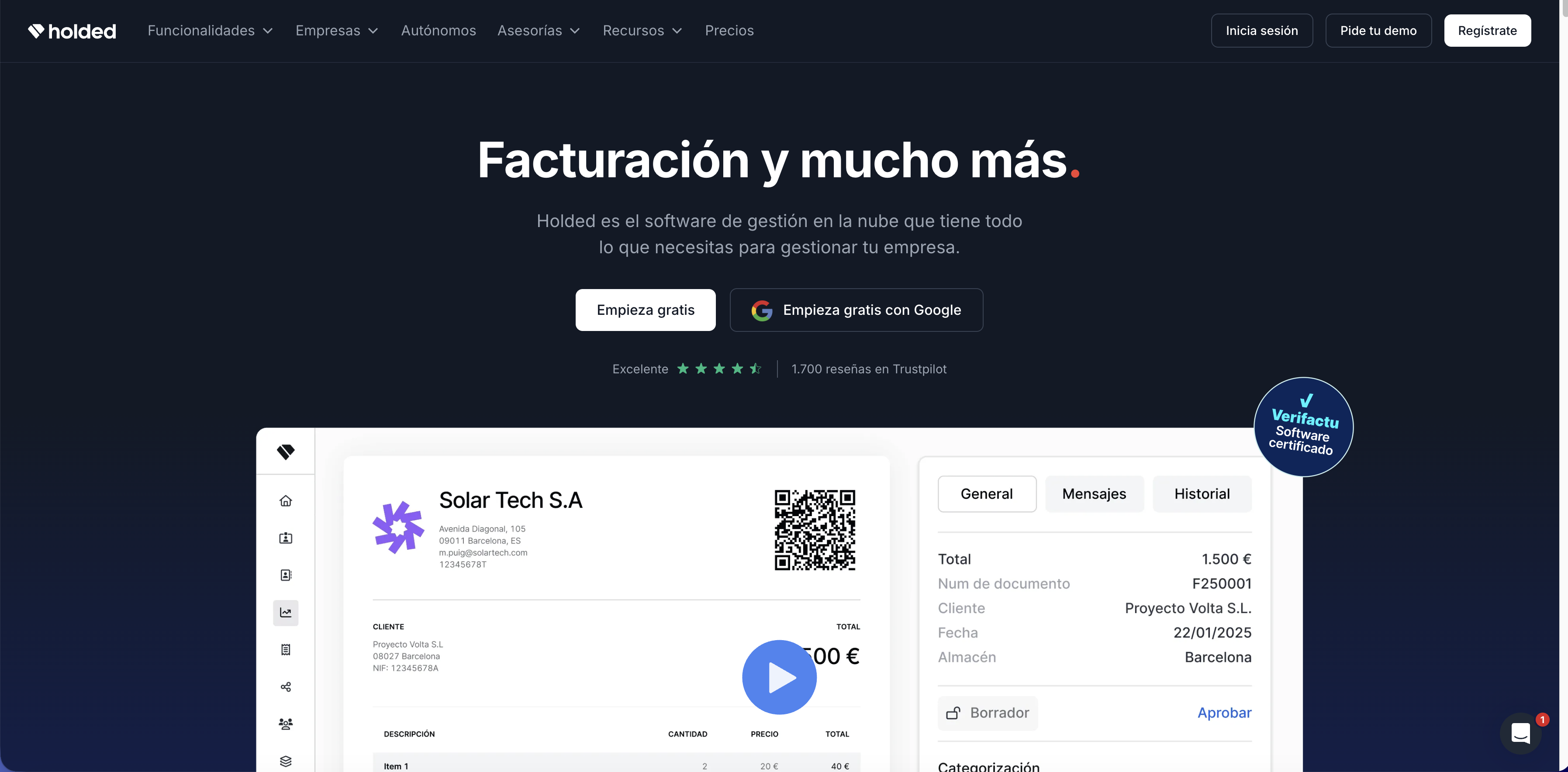 Landing page de Holded